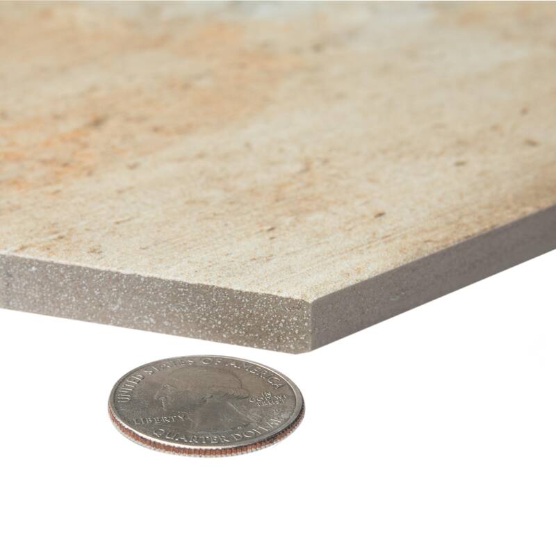 Merola Tile Terre Hex Rosso 9-7/8" x 11-3/8" Porcelain Floor and Wall Tile - Case (17 Tiles)