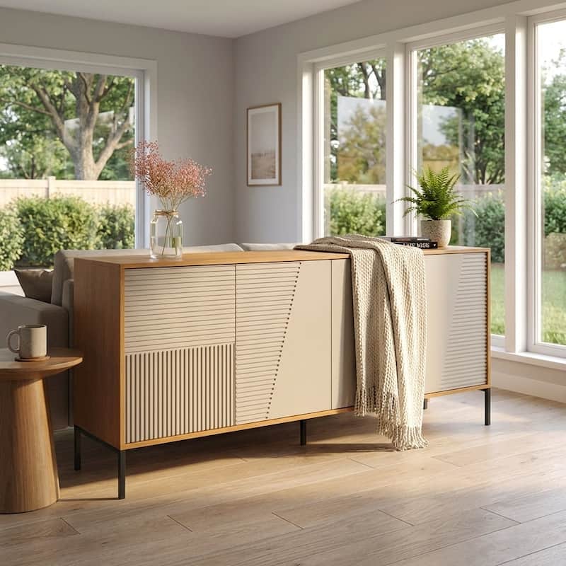 Meble Furniture Debora 04 Sideboard Buffet Credenza 74.8W x 15.7D x 32.7H Modern European