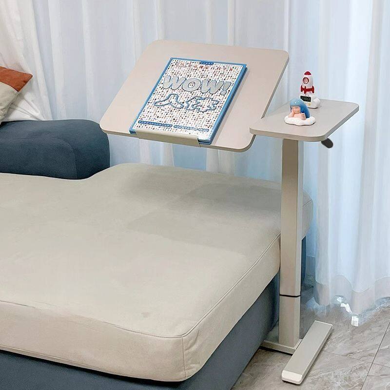 Overbed Bedside Desk, Mobile Rolling Laptop Stand Tilting Overbed Table with Wheels, Height Adjustable Tray Bedside Table