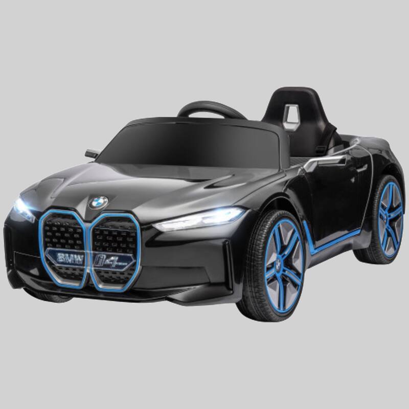 BMW i4 12V Ride-On Car for Kids with Remote Control, Horn, Music, Suspension, and Lights, for Ages 3-6聽 - Black