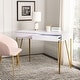 preview thumbnail 1 of 5, SAFAVIEH Pine Natural 2-drawer Desk White/Gold