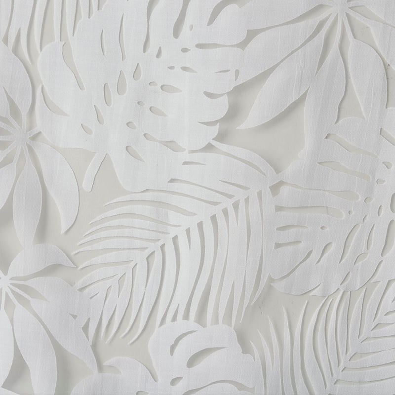 Palm Leaf Burnout Window Sheer White 50x63"