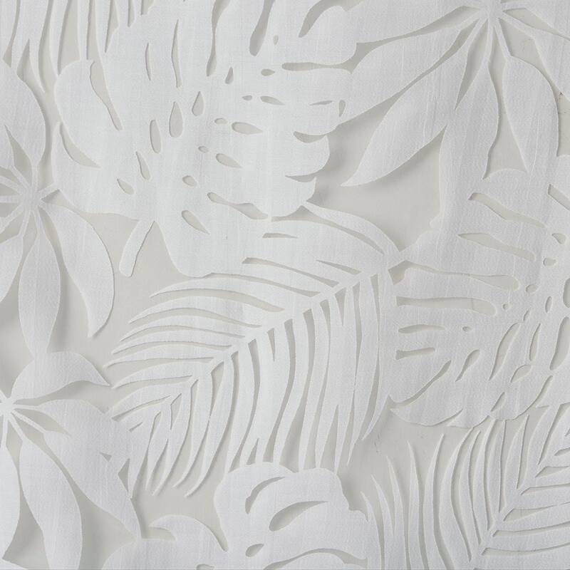 Palm Leaf Burnout Window Sheer White 50x84"