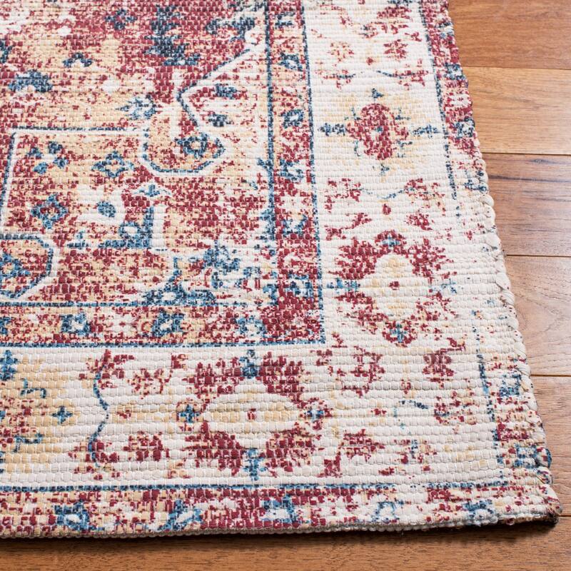SAFAVIEH Handmade Saffron Karley Traditional Tribal Ivory/Rust Cotton Rug