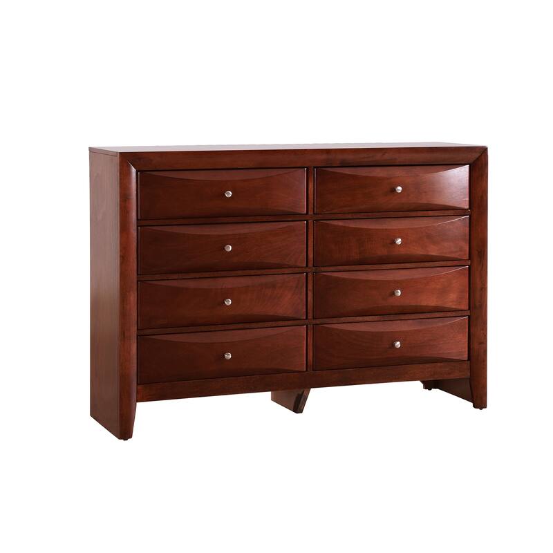 8-Drawer Cherry Dresser with Classic Style, Wide Smooth Drawers, and Ample Storage for Bedroom Organization