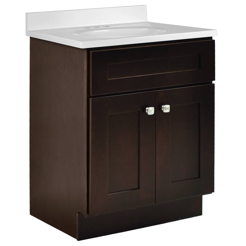 Brookings 25 Inch Assembled Bath Vanity with Cultured Marble Top