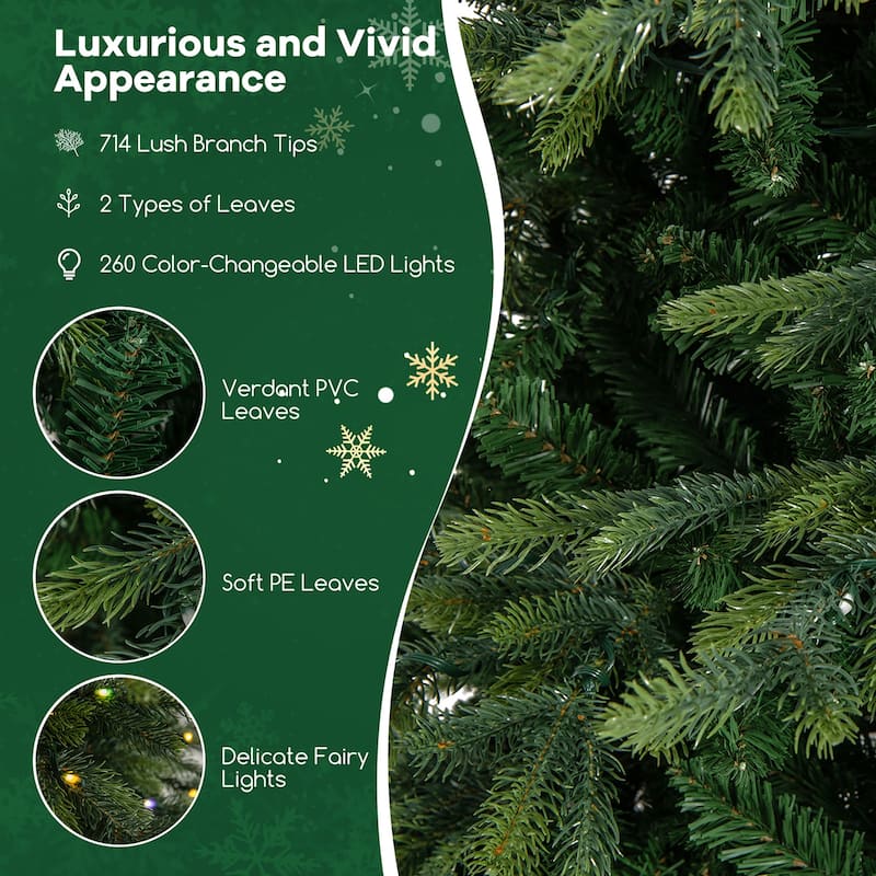 Gymax 6/7.5/9 FT Christmas Tree w/714/1162/1770 Branch Tips