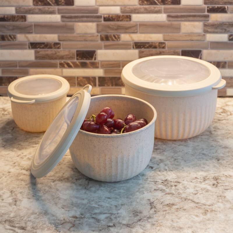 Set of 3 Bowls with Lids - Eco-Conscious Kitchen Essentials by Classic Cuisine