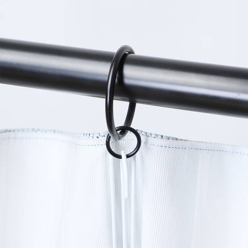 20pcs Metal Curtain Rings with Eyelet for 1.5" Shower Curtains Rod - Black - 1.1 Inch