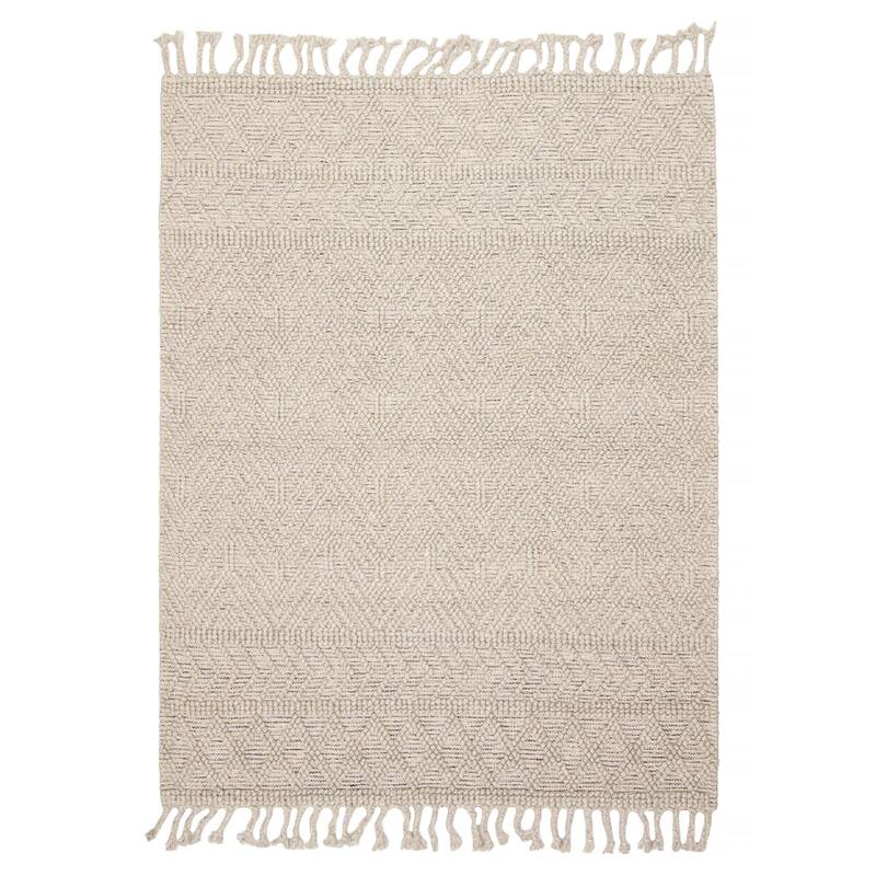 ECARPETGALLERY Braid weave Sienna Grey Wool Rug - 5'4 x 7'1 - Grey - 5'4 x 7'1
