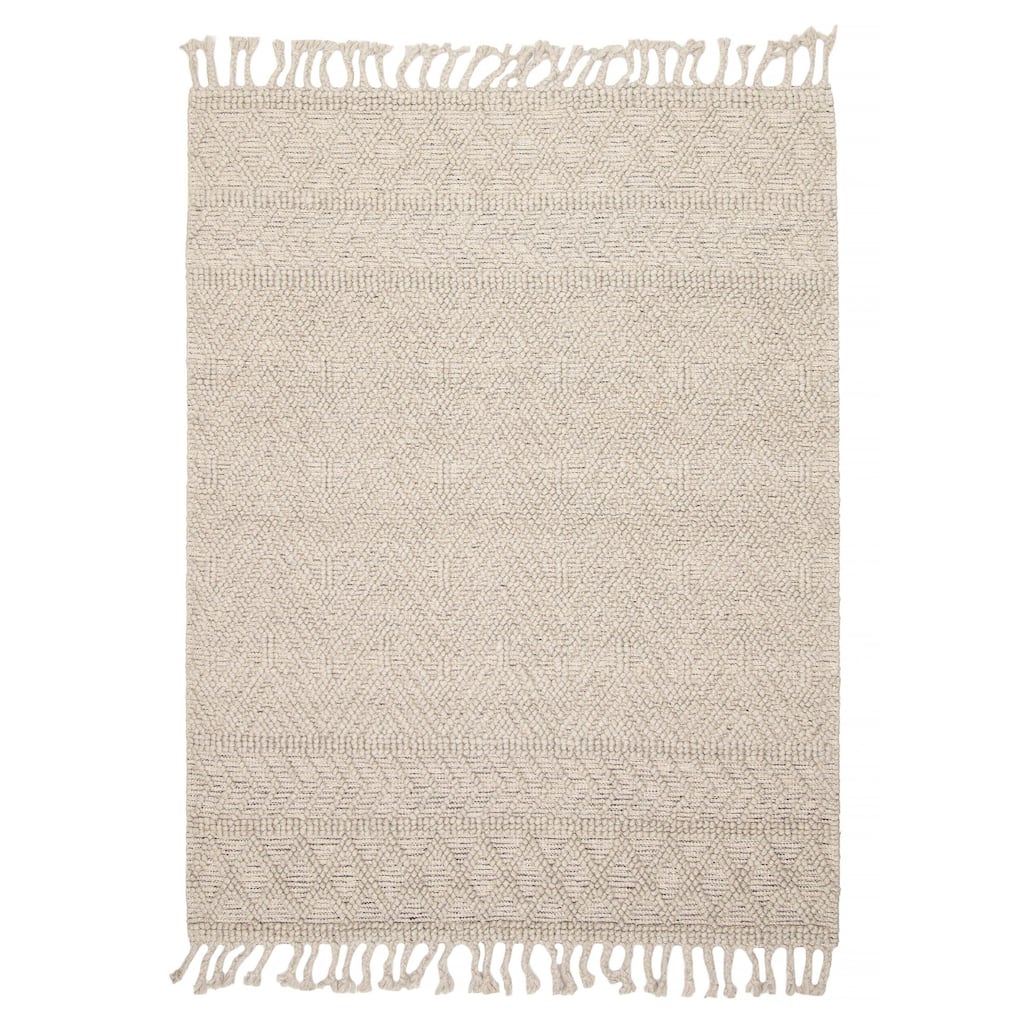 ECARPETGALLERY Braid weave Sienna Grey Wool Rug - 5'4 x 7'1