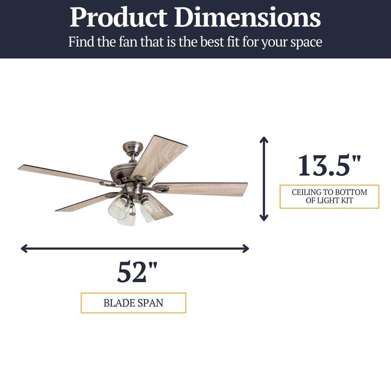 The Gray Barn Grumio Antique Pewter 52-inch Ceiling Fan with 5 Barnwood Blades