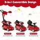 preview thumbnail 50 of 48, Gymax 3-in-1 Toddler Push Car w/Adjustable Canopy Under Seat Storage