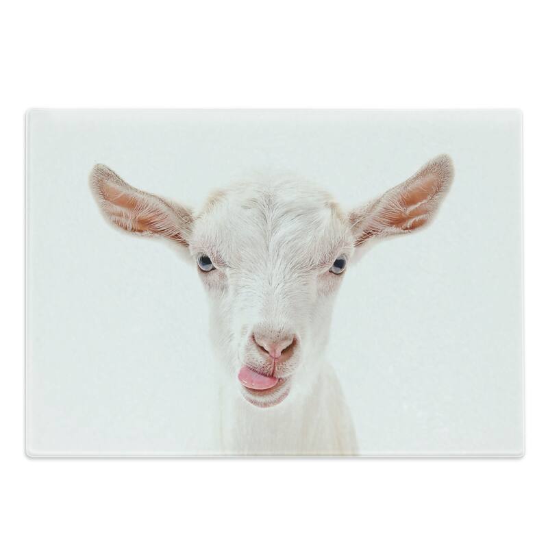 Ambesonne Goat Cutting Board Decorative Tempered Glass Cutting and