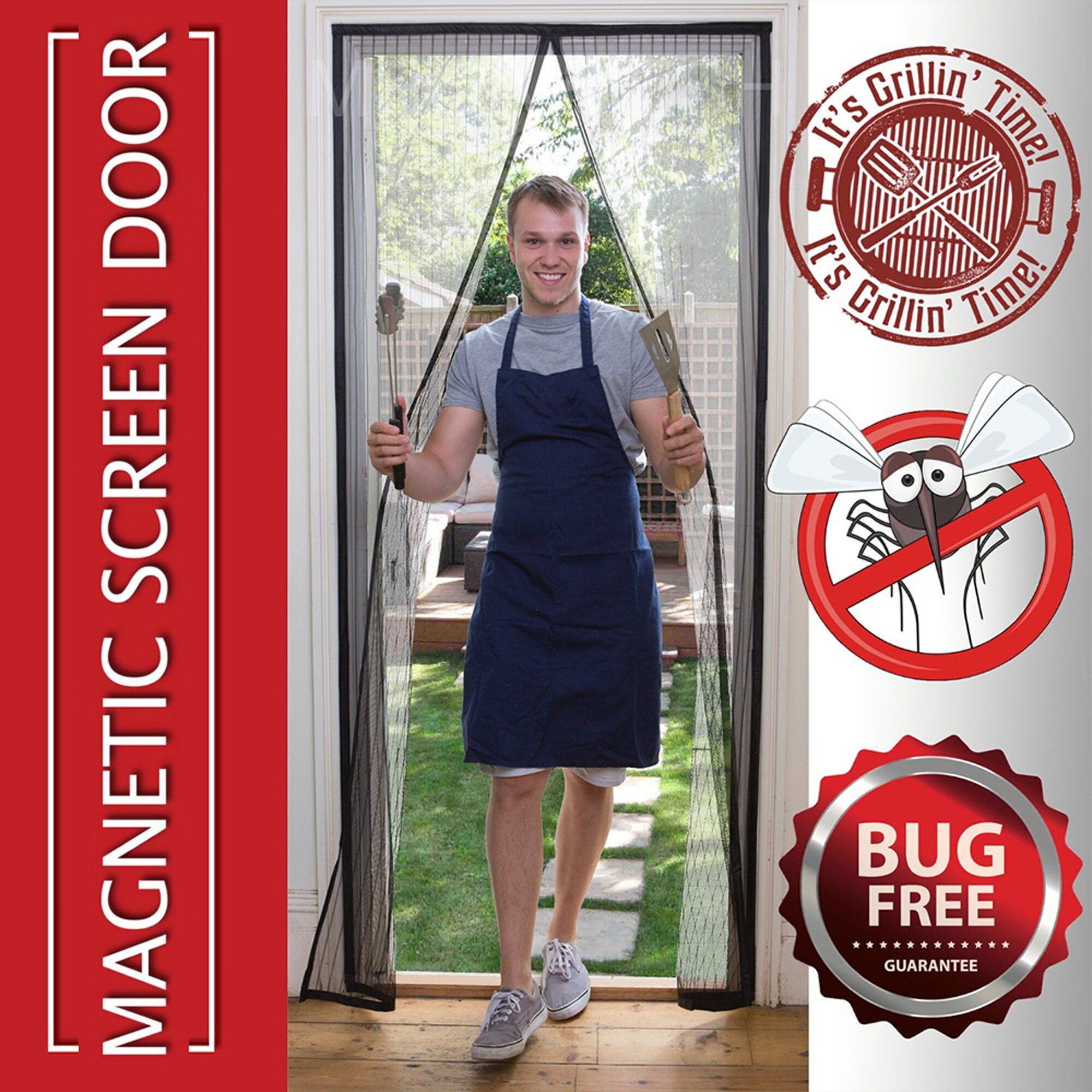Shop Magnetic Mosquito Screen Door Heavy Duty Mesh Hands Free