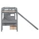 preview thumbnail 12 of 11, Pine Wood Twin over Twin Bunk Kids Bed Frame with Storage Staircase, Slide, Desk with Drawers & Shelves for Bedroom, Grey