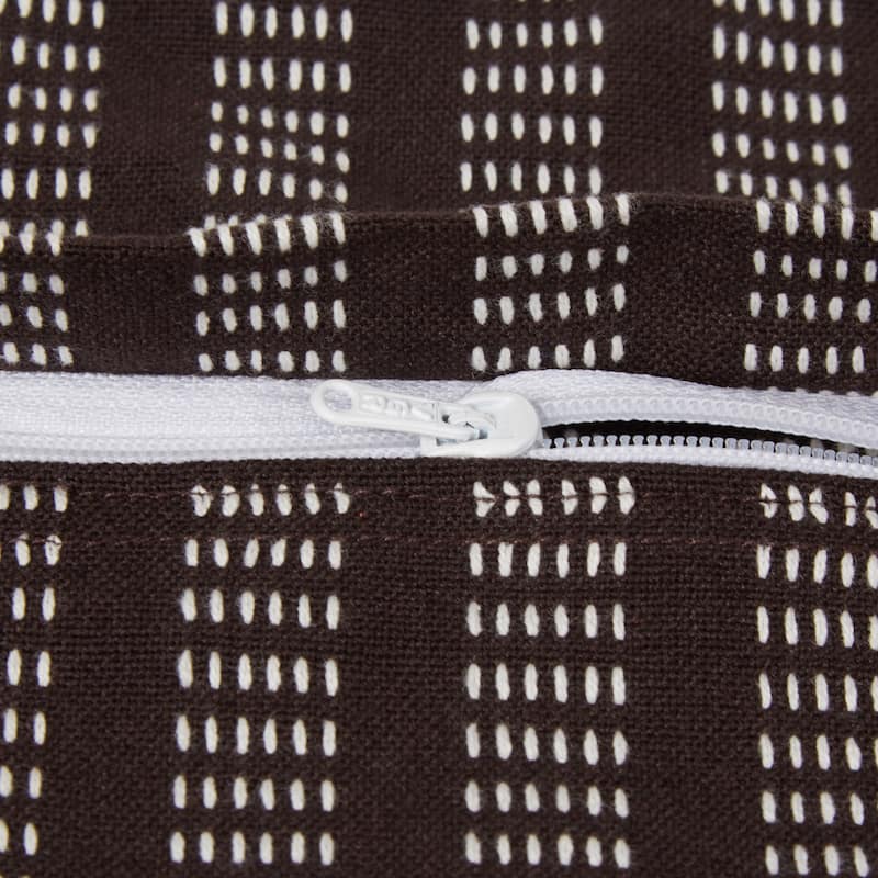 Off-White Dobby Stripes Recycled Cotton Pillow Cover 18x18 (Set of 2)