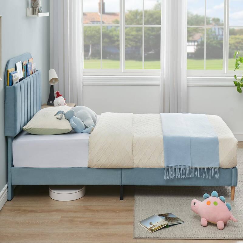 Twin Size Bed Frames with Storage Headboard