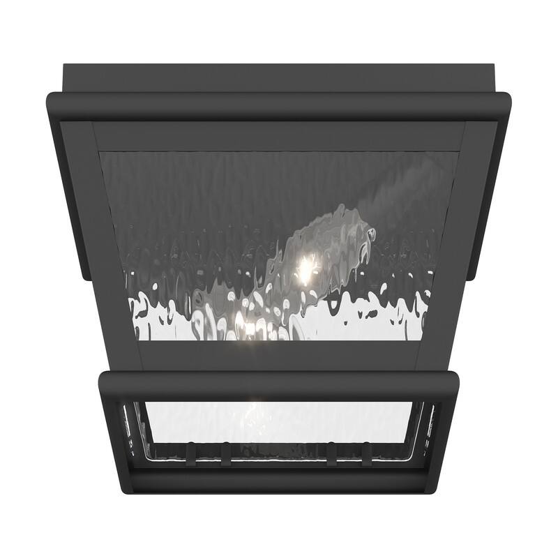 Livex Lighting 2-light Black Finish Outdoor Ceiling Mount, 2611-04 - 8" SQ. x 6" H
