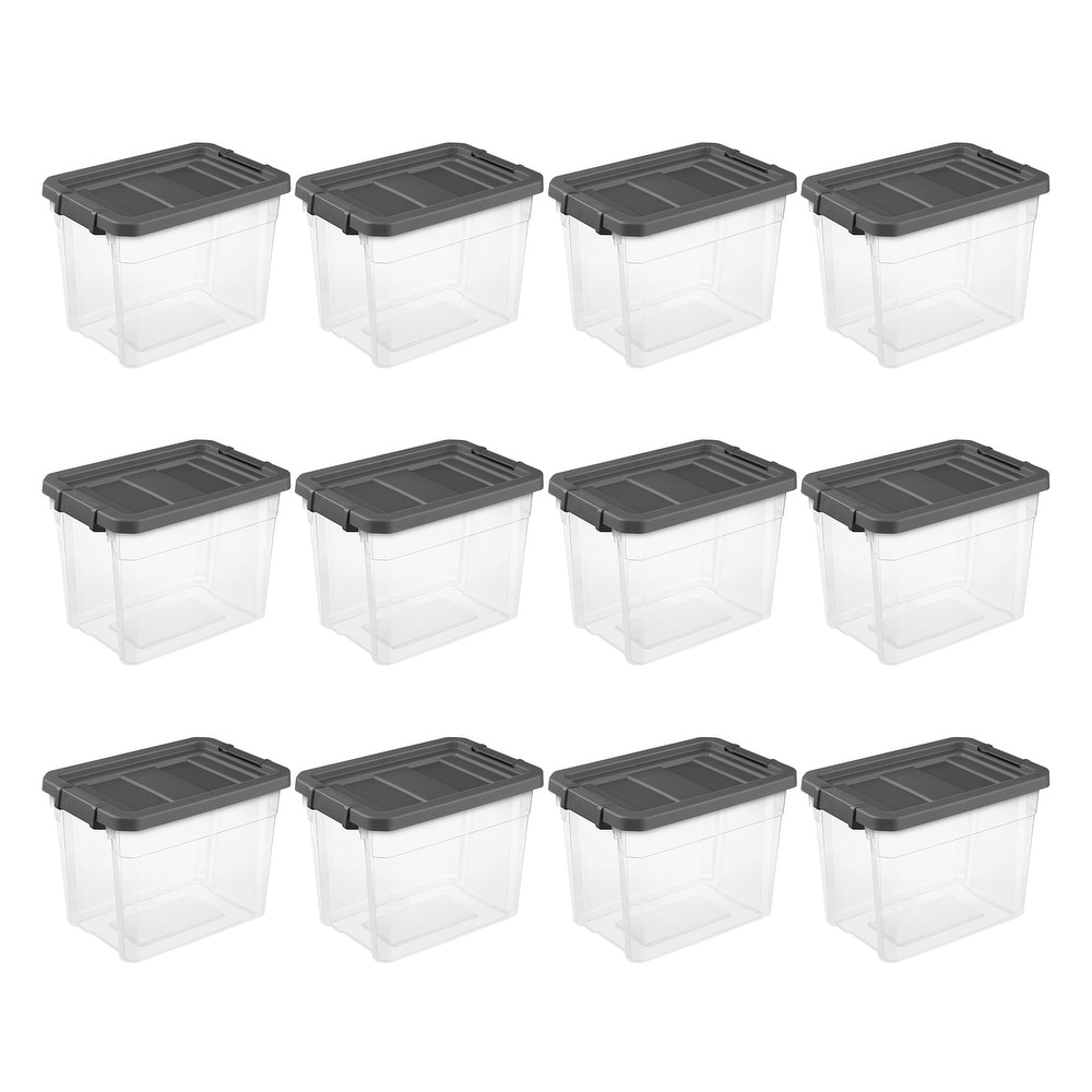 https://ak1.ostkcdn.com/images/products/is/images/direct/9053dafd45aa80aa09dfba093083669a153b576a/Sterilite-30-Qt-Clear-Plastic-Stackable-Storage-Bin-w--Grey-Latch-Lid%2C-12-Pack.jpg