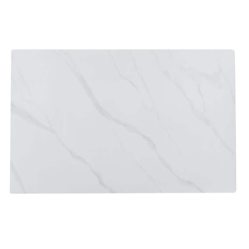 Mina Sintered Stone Rectangular Dining Table - Modern Scratch & Heat Resistant Kitchen Table with Solid Rubberwood Legs