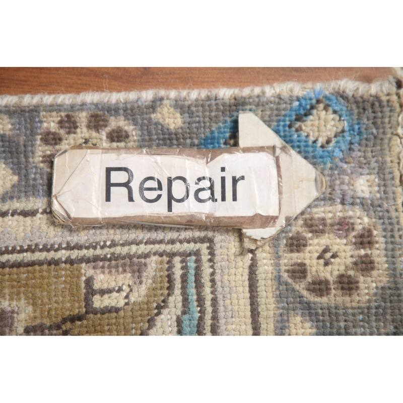 Hand Knotted Oriental 100% Wool Carpet Traditional Medallion Beige & Ivories Tabriz Area Rug - 12' 8'' X 9' 4''