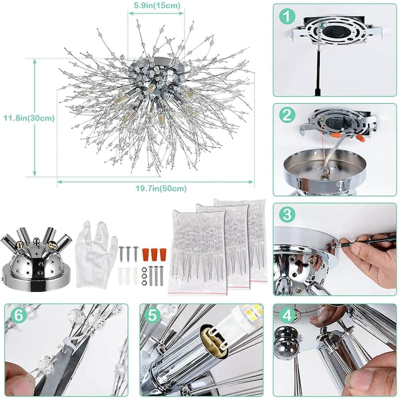 Crystal Flush Mount Ceiling Light