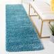 SAFAVIEH California Shag Izat 2-inch Thick Area Rug - 2'3" x 9' Runner - Turquoise