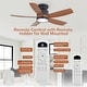 preview thumbnail 6 of 12, Sofucor 42"/48"/ 52"/60"Noiseless Walnut Wood Ceiling Fan with Remote Control, Integrated Light Optional