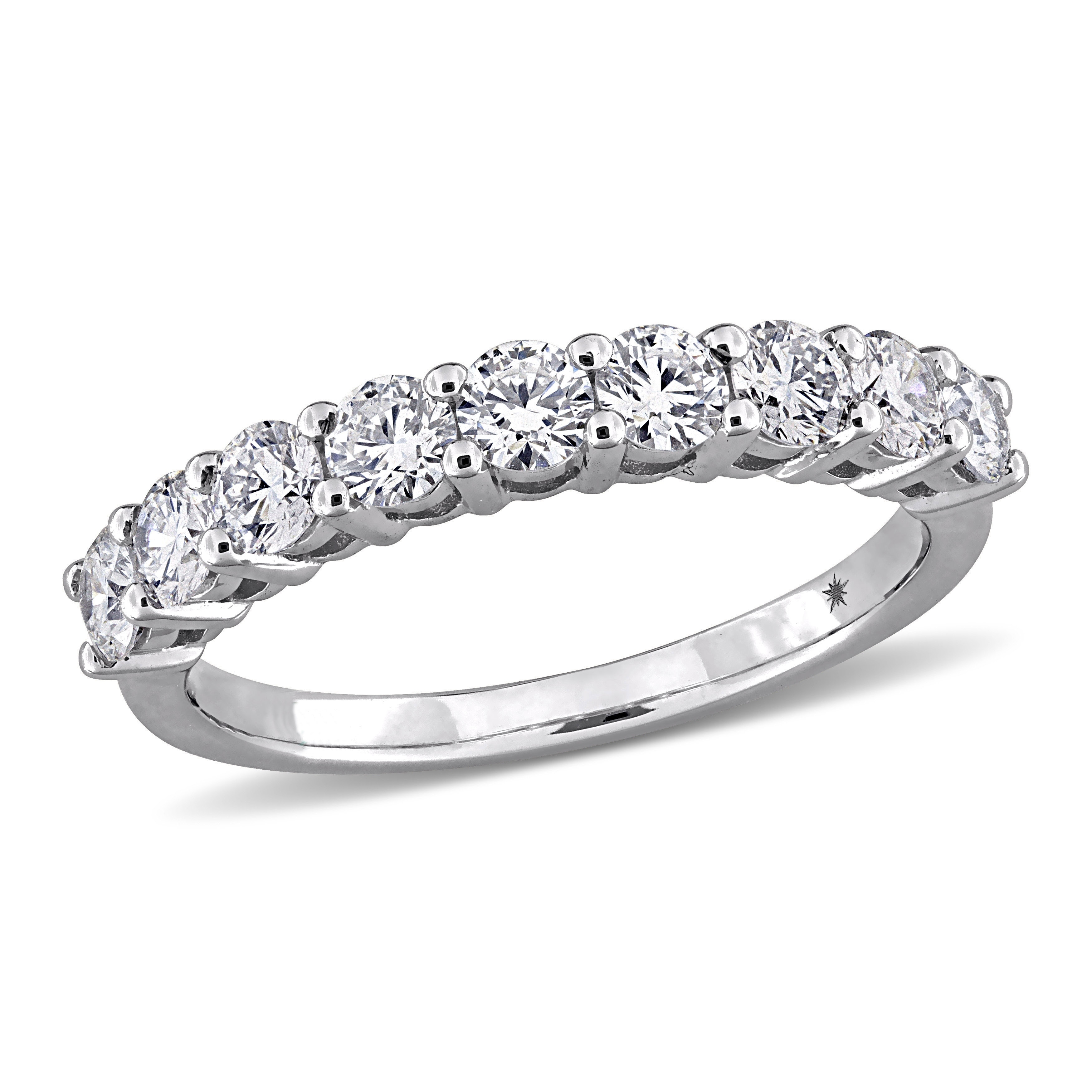 Miadora 1ct TW Lab-Grown Diamond Semi-Eternity Anniversary Band 10k White Gold