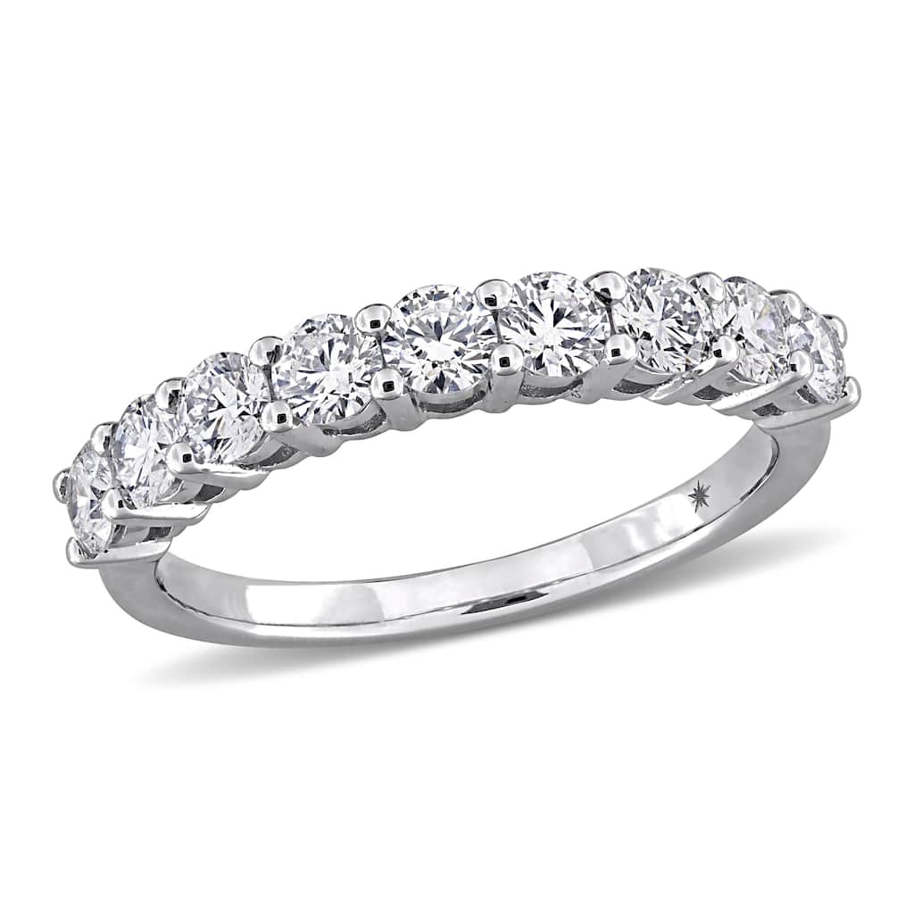 Miadora 1ct TW Lab-Grown Diamond Semi-Eternity Anniversary Band 10k White Gold