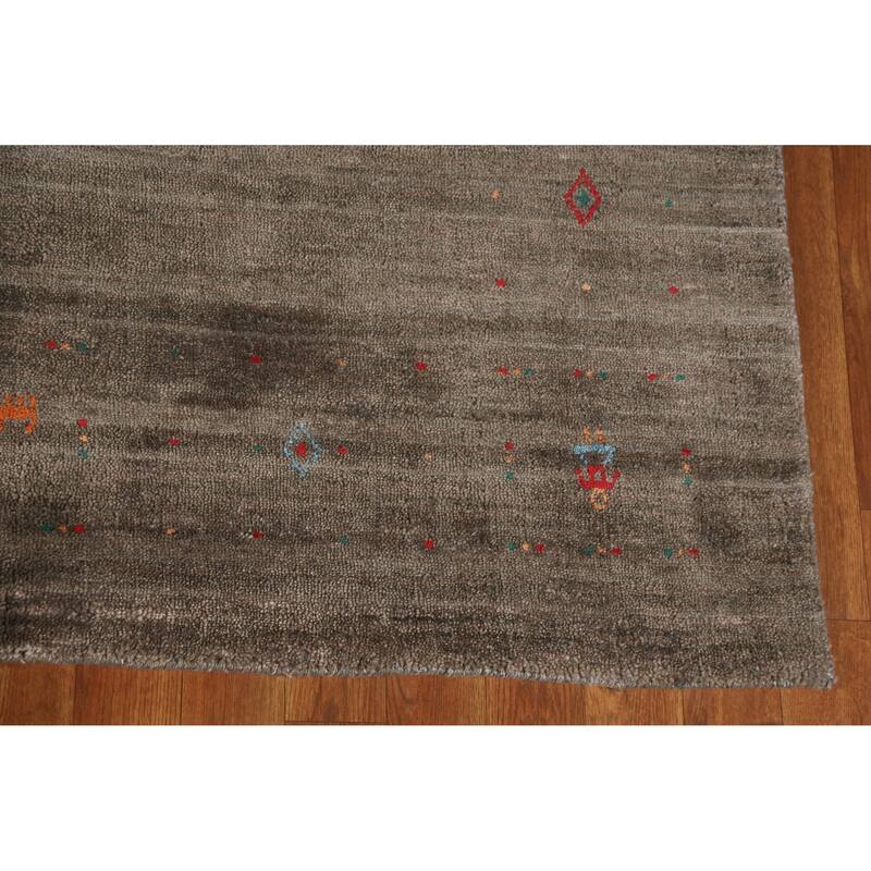 Hand Knotted Oriental 100% Wool Carpet Tribal Tribal Brown Gabbeh Area Rug - 8' 1'' X 5' 0''