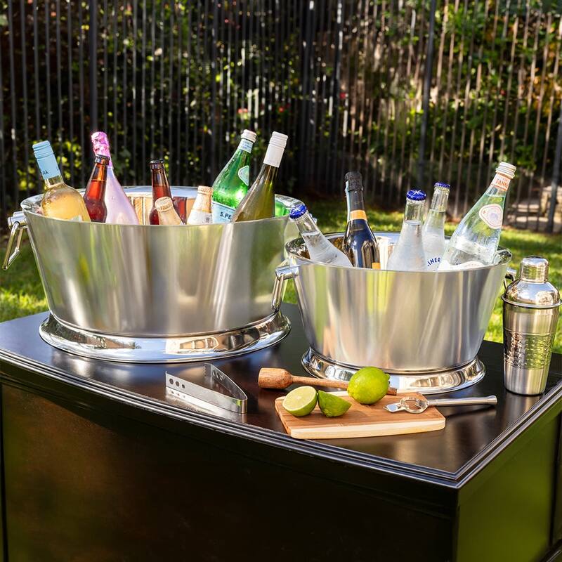 Sol Living Stainless Steel Beverage Tub for Parties Ice Bucket
