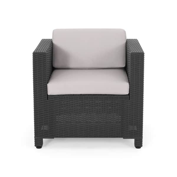 Waverly Outdoor 2 Seater Faux Wicker Print Chat Set With Ottomans By Christopher Knight Home On Sale Overstock 29574920
