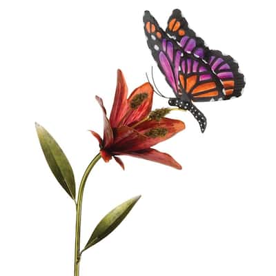 Butterfly Flower Stake - Pink