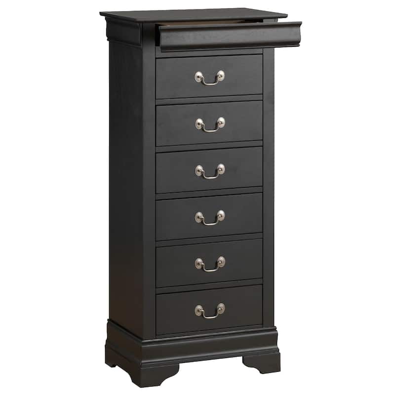 7-Drawer Wooden Bedroom Chest - 51" - Black