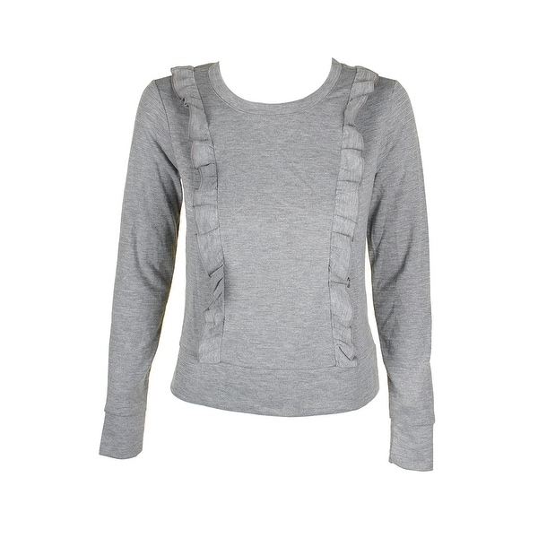 grey ruffle sweatshirt