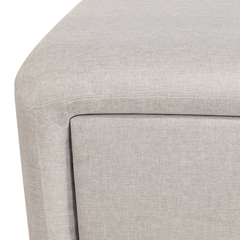 Adeco 49 Inches Side-opening Storage Bench Ottoman with Padded Cushion