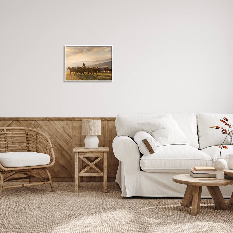 Stupell Cowboy in Rural Landscape Framed Giclee Art Design by PBurchettePhoto