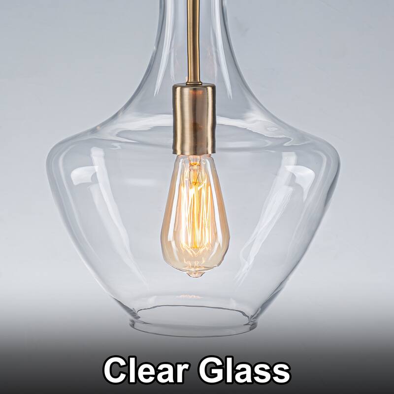 Starsky 1-light Modern Teardrop Pendant Light with Thick Clear Glass Shade