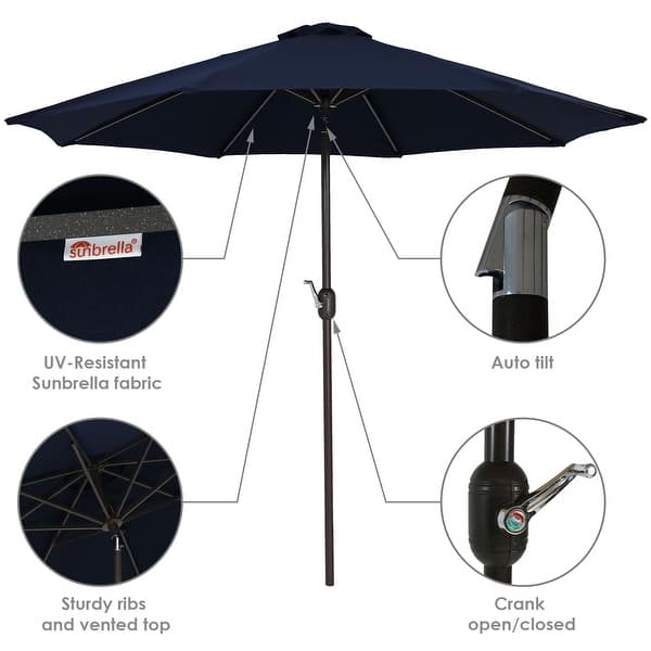 Shop Black Friday Deals On Sunnydaze 9 Outdoor Navy Blue Sunbrella Aluminum Market Patio Deck Umbrella Navy Blue Navy Blue Navy 9 Ft Overstock 28730797