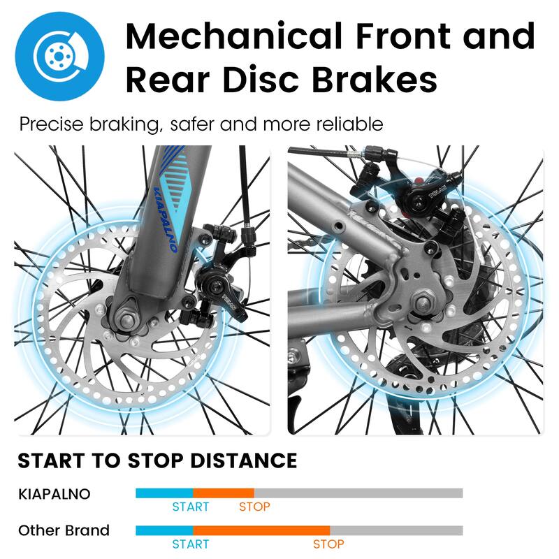 26-Inch Bike for Adults and Teenagers, High Carbon Steel Frame, Front and Rear Mechanical Disc Brakes, 21-Speed Gear System
