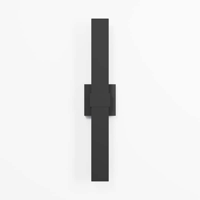 1-Light Black/White Aluminum LED Outdoor Wall Sconce