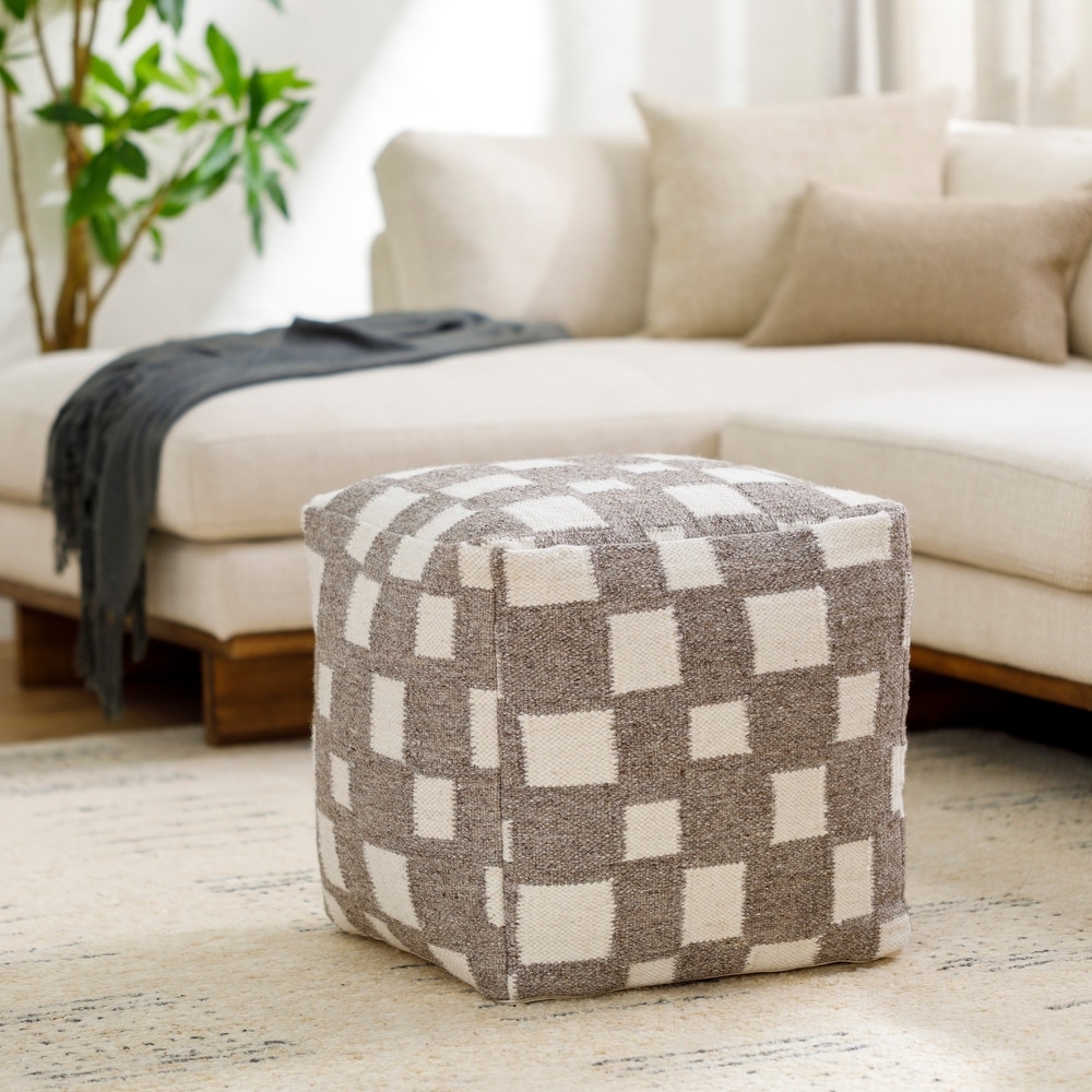 Joita Indoor Outdoor Pouf REMEDIA Zipper Cover with Luxury Polyfil Stuffing  17 x 17 x 17 - On Sale - Bed Bath & Beyond - 35631527