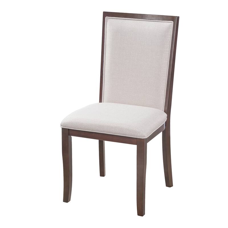 Farmhouse Round Extendable Dining Table Set for 4: 5-Piece Kitchen Table with Removable Leaf & 4 Upholstered Chairs