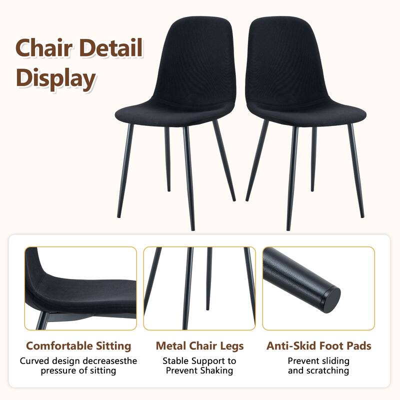 9-Piece Spliced Dining Table Set with Storage, 71x35.4 Inch Table & 8 High-Resilience Fabric Chairs