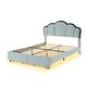 preview thumbnail 26 of 28, Princess-Themed Full Upholstered Platform Bed with LED & Drawers