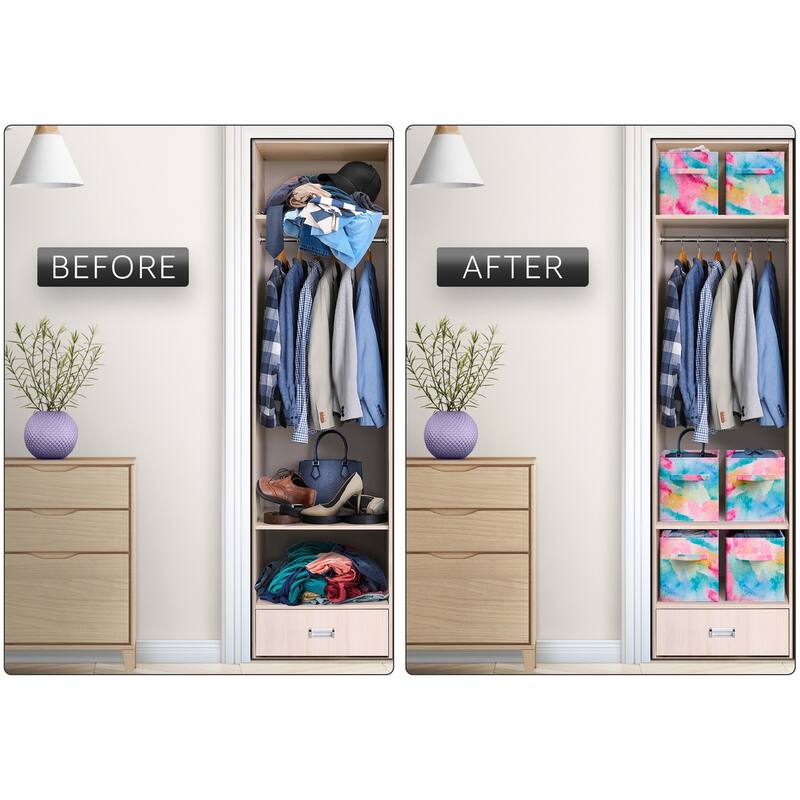 Storage Cube Bins (Set of 6) - 10.75" L x 10.75" W x 11" H
