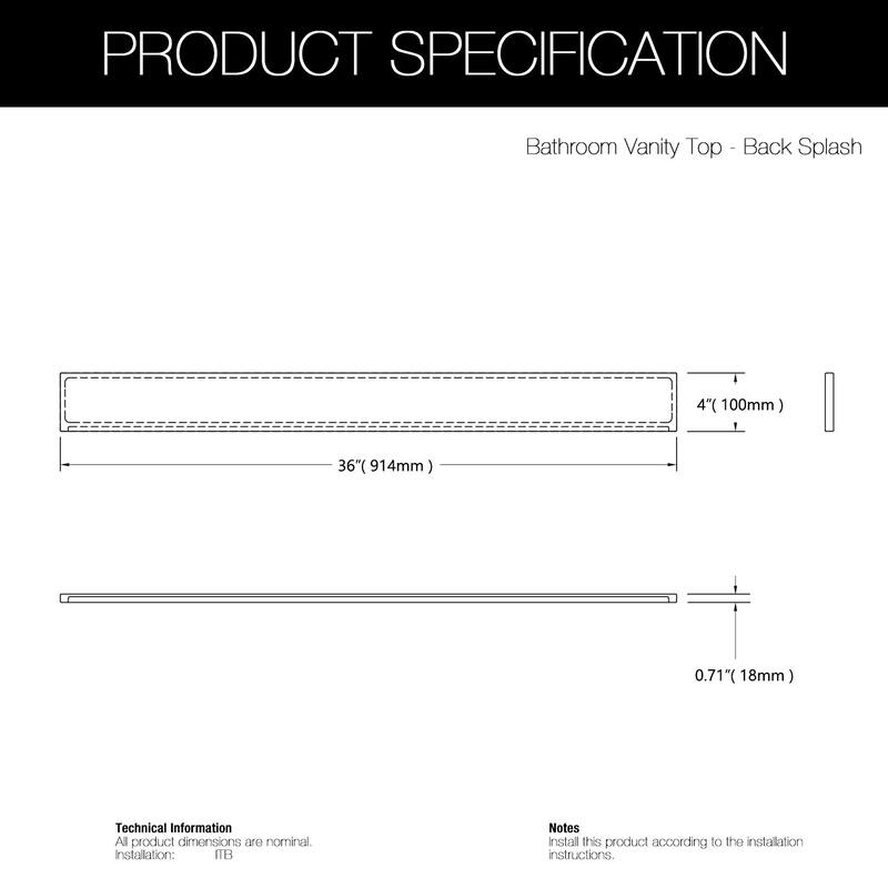 PROOX Cultured Marble Bathroom Vanity Top Backsplash Sidesplash
