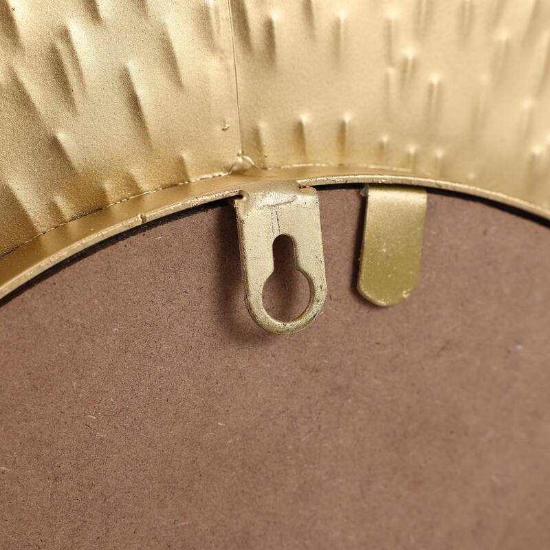 3-Piece Gold Metal Round Wall Mirror Set - 22.25" Diameter x 2.36" D